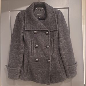 Babaton Charcoal Double-Breasted Peacoat